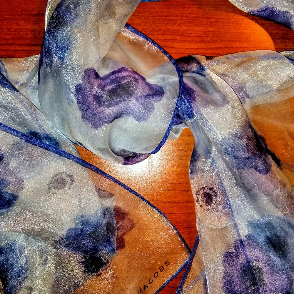 Marc jacobs sheer floral satin scarf
